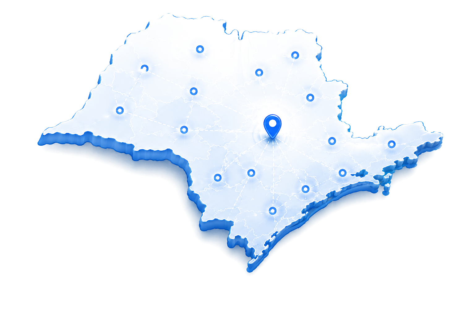 Mapa da área de cobertura da Base Forte Guinchos em São Paulo